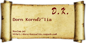Dorn Kornélia névjegykártya